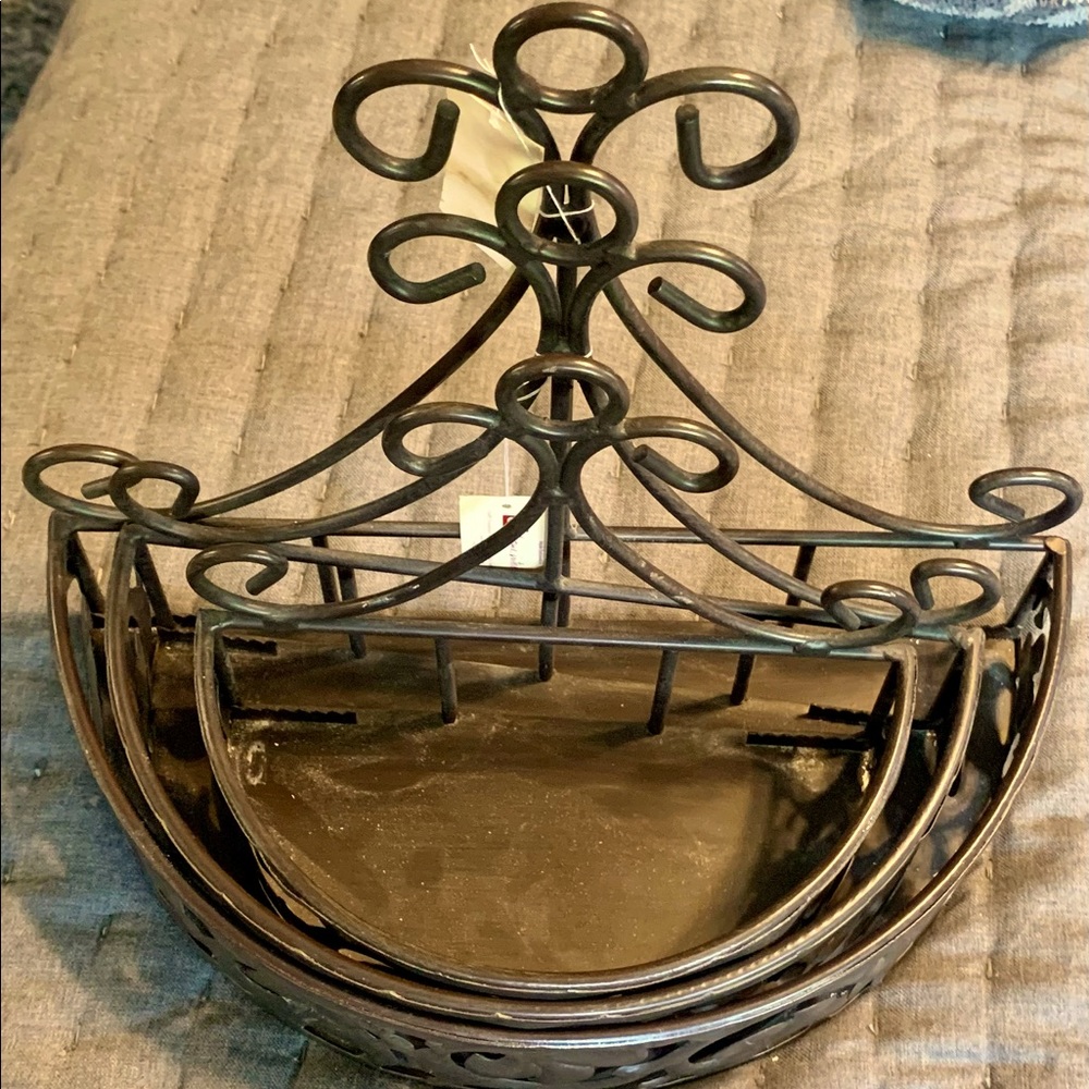 3 Bronze Color Metal Shelves